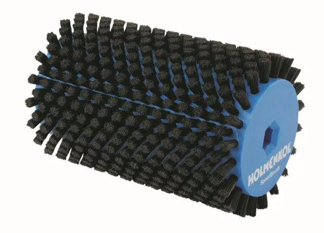 Eine rotierende Speed Brush mit Rosshaar Borsten und blauen Seitenteilen für die Skipräparation.