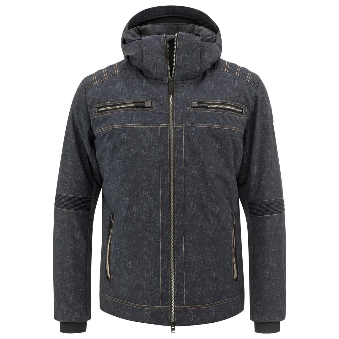 Dark grey Rebels Kona jacket for men with hood, zippers and pockets. Quilted details on the shoulders and sleeves.