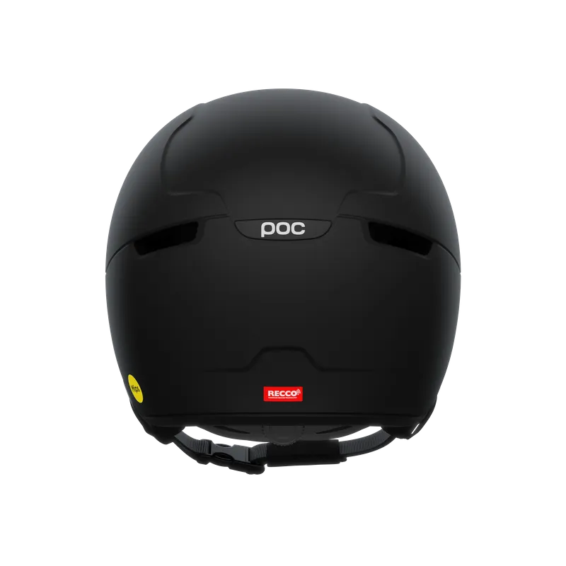 Casco da sci POC Obex Visor nero da dietro, con fessure di ventilazione, adesivo MIPS e riflettore RECCO.