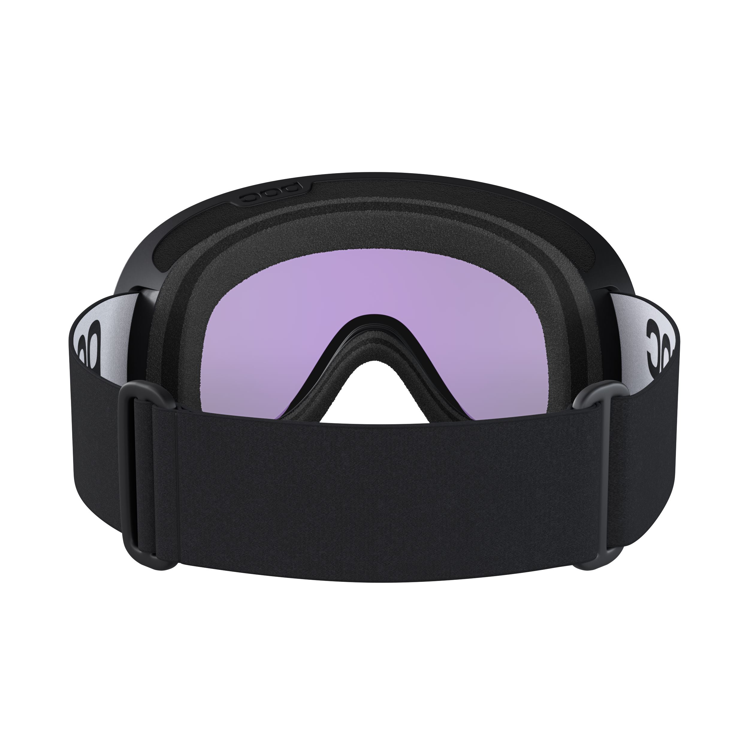 Frontansicht der POC Retina Skibrille in Uranium Black mit Partly Sunny Blue Linse.