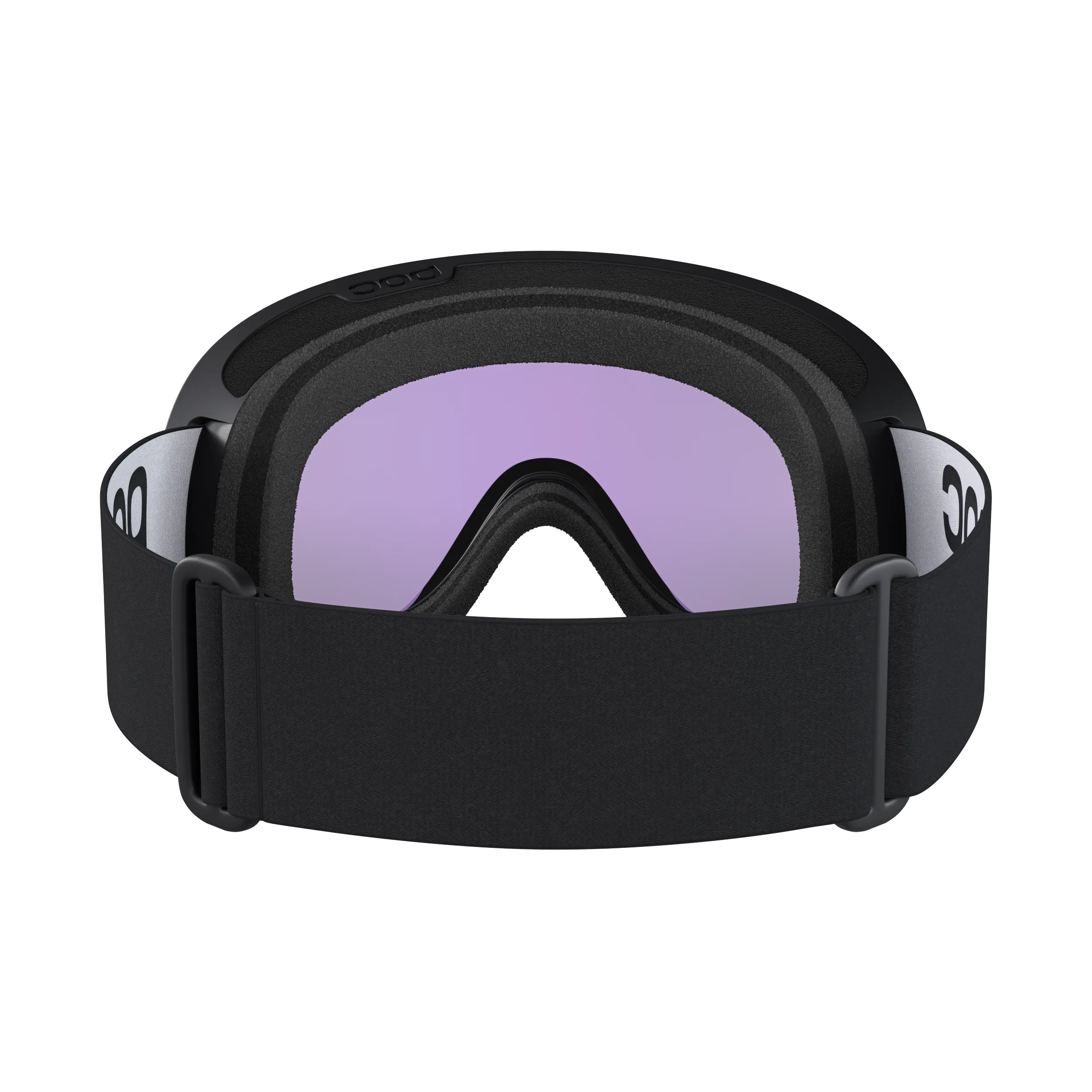 Front view of the POC Retina ski goggles in Uranium Black with Partly Sunny Blue lens.
