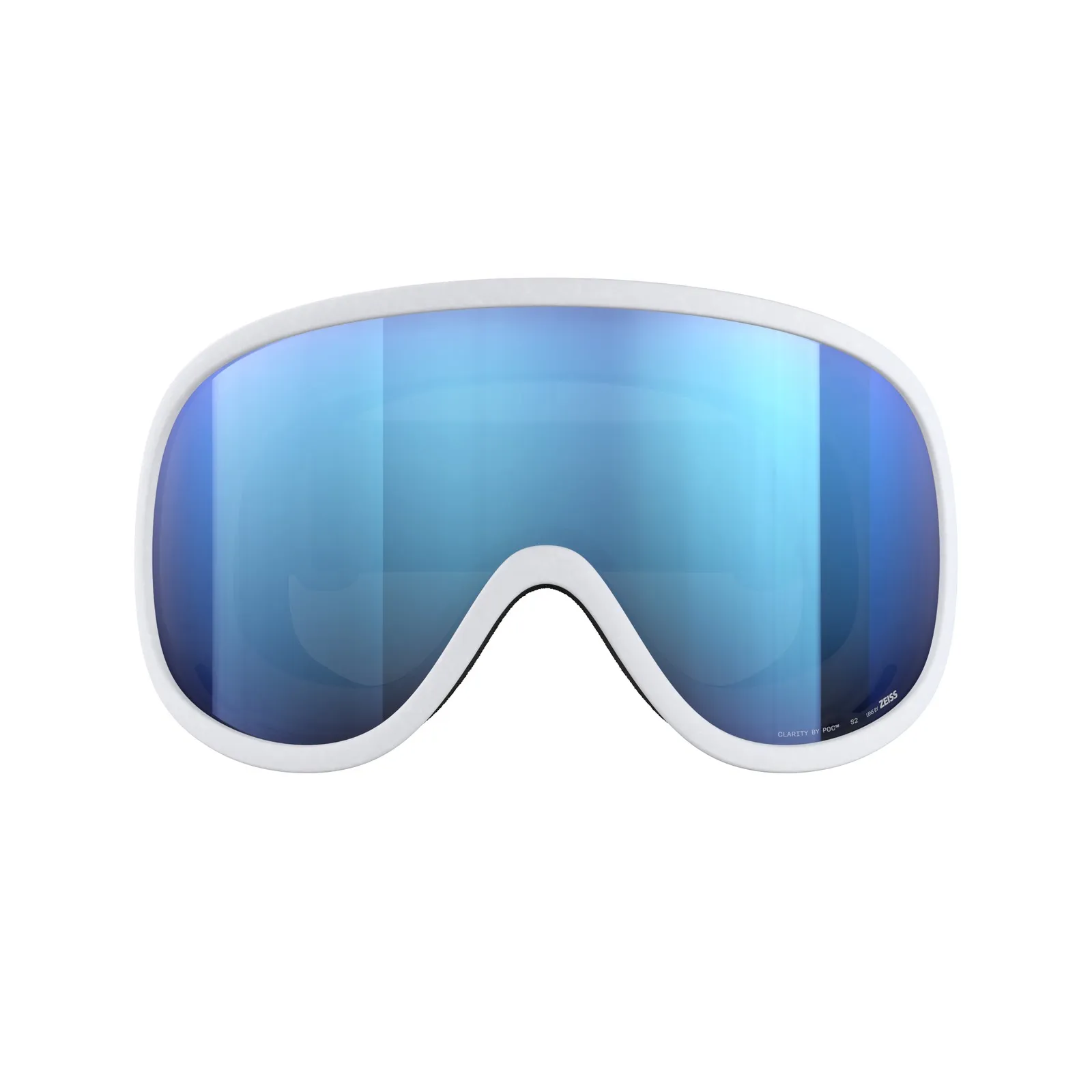 Occhiali da sci POC Retina bianchi con lente cilindrica blu Partly Sunny Blue.