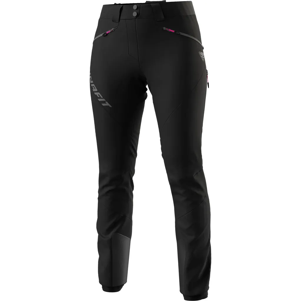 Black Dynafit TLT Touring DST women's pants, front view, with visible logo.