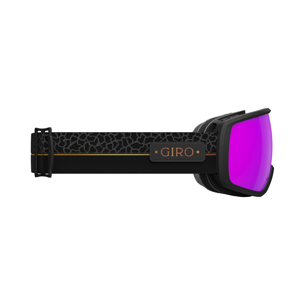Giro Balance II Skibrille, schwarzer Rahmen, pinke VIVID Linse und gemustertes Kopfband.