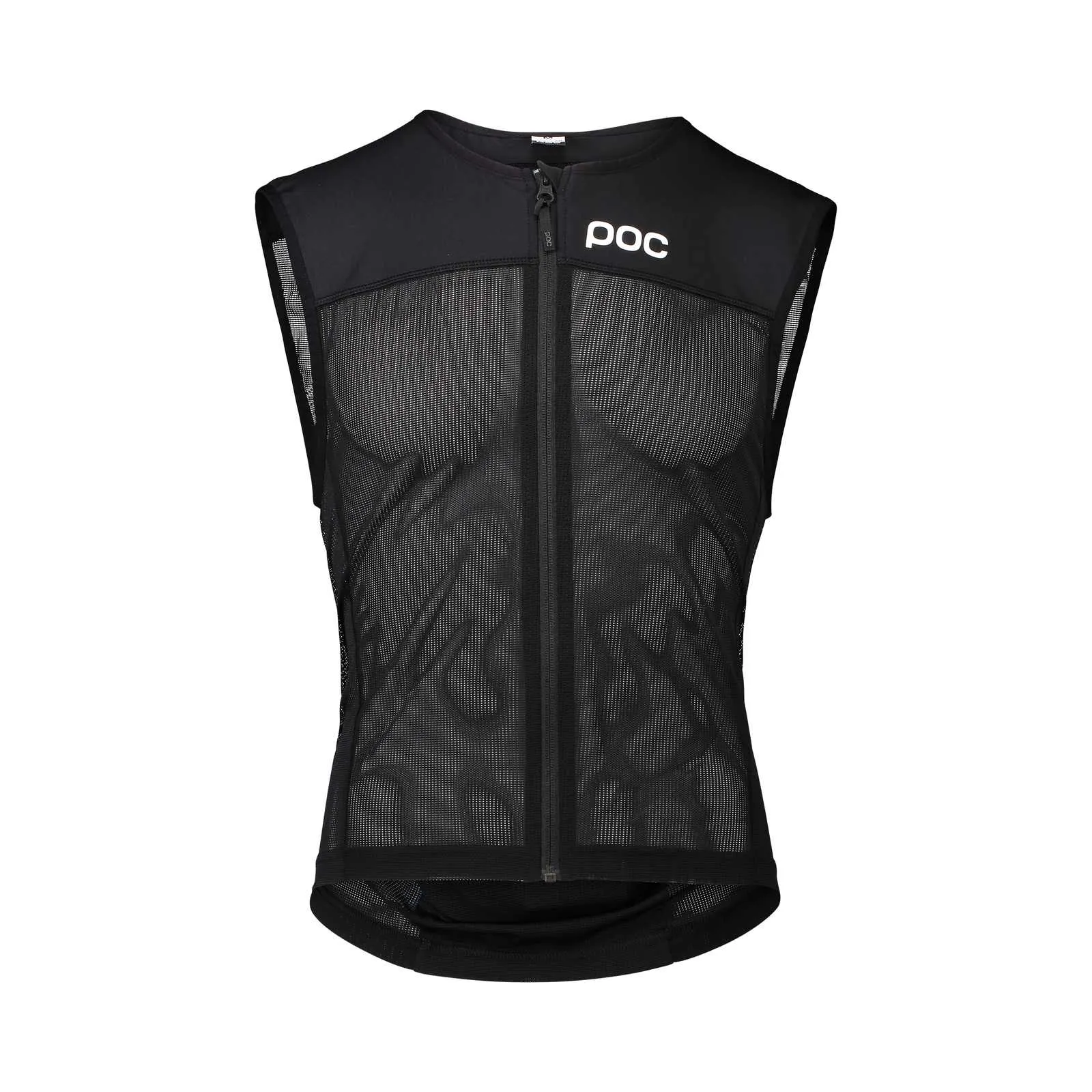 Black Spine VPD Air Vest with zipper and POC logo. The material is mesh-like and breathable.