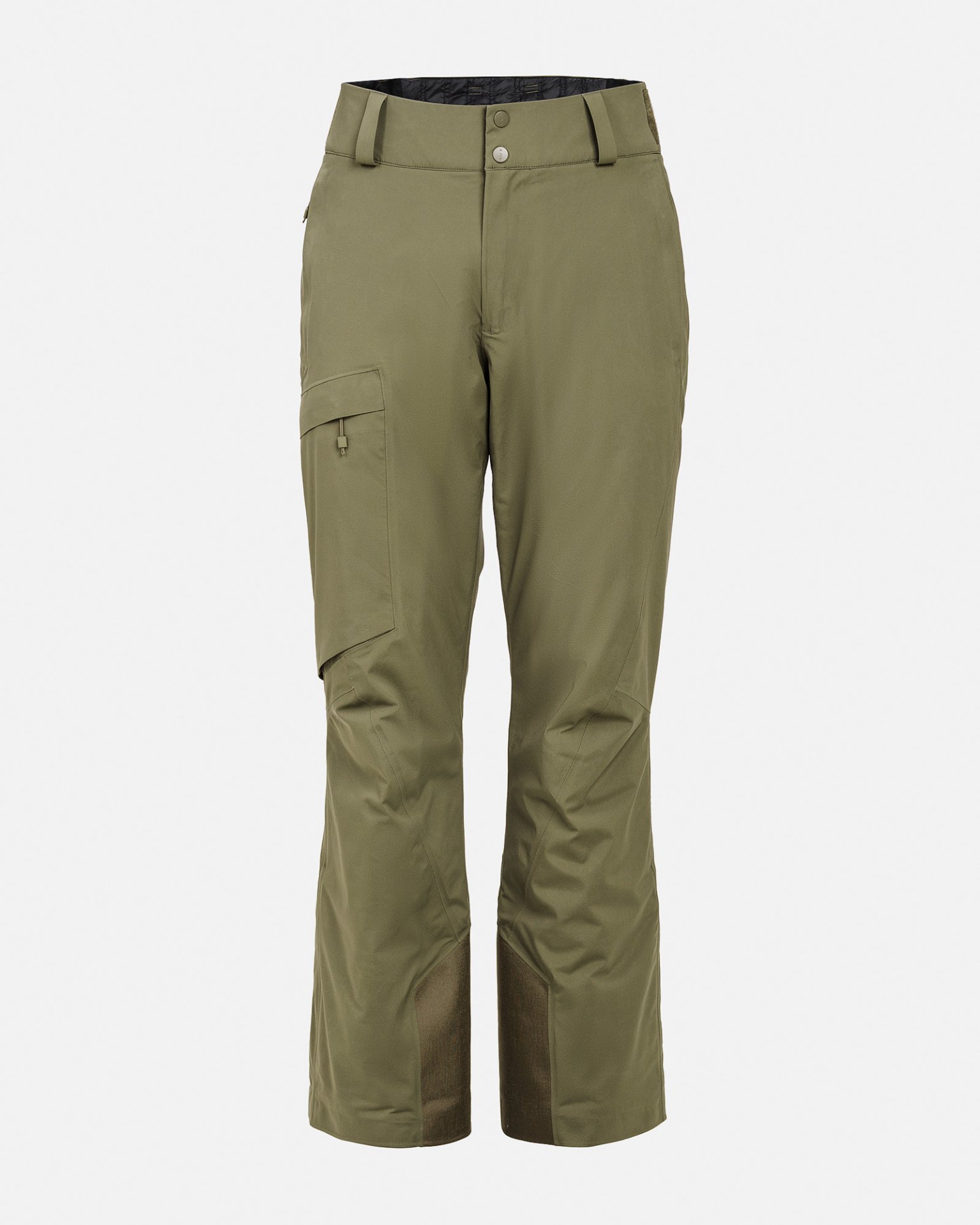 Pantalon GORE-TEX couleur mousse d'hiver Pantalon P-1 GORE-TEX 2L Stretch Insulated couleur mousse d'hiver, frontal sur fond blanc, avec poche cargo et extrémités des jambes renforcées.