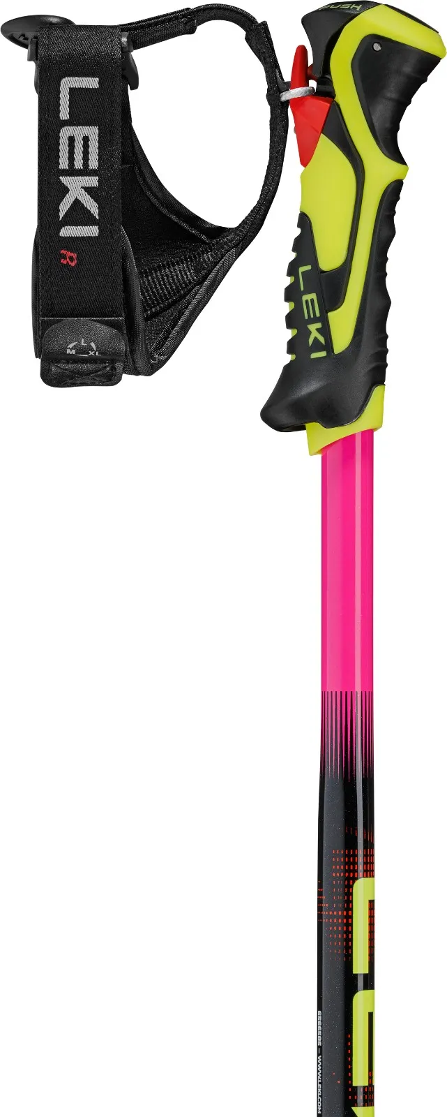LEKI WCR Evo Lite SL TR Junior Slalom Skistöcke Neonpink-Orange-Yellow Ansicht 2