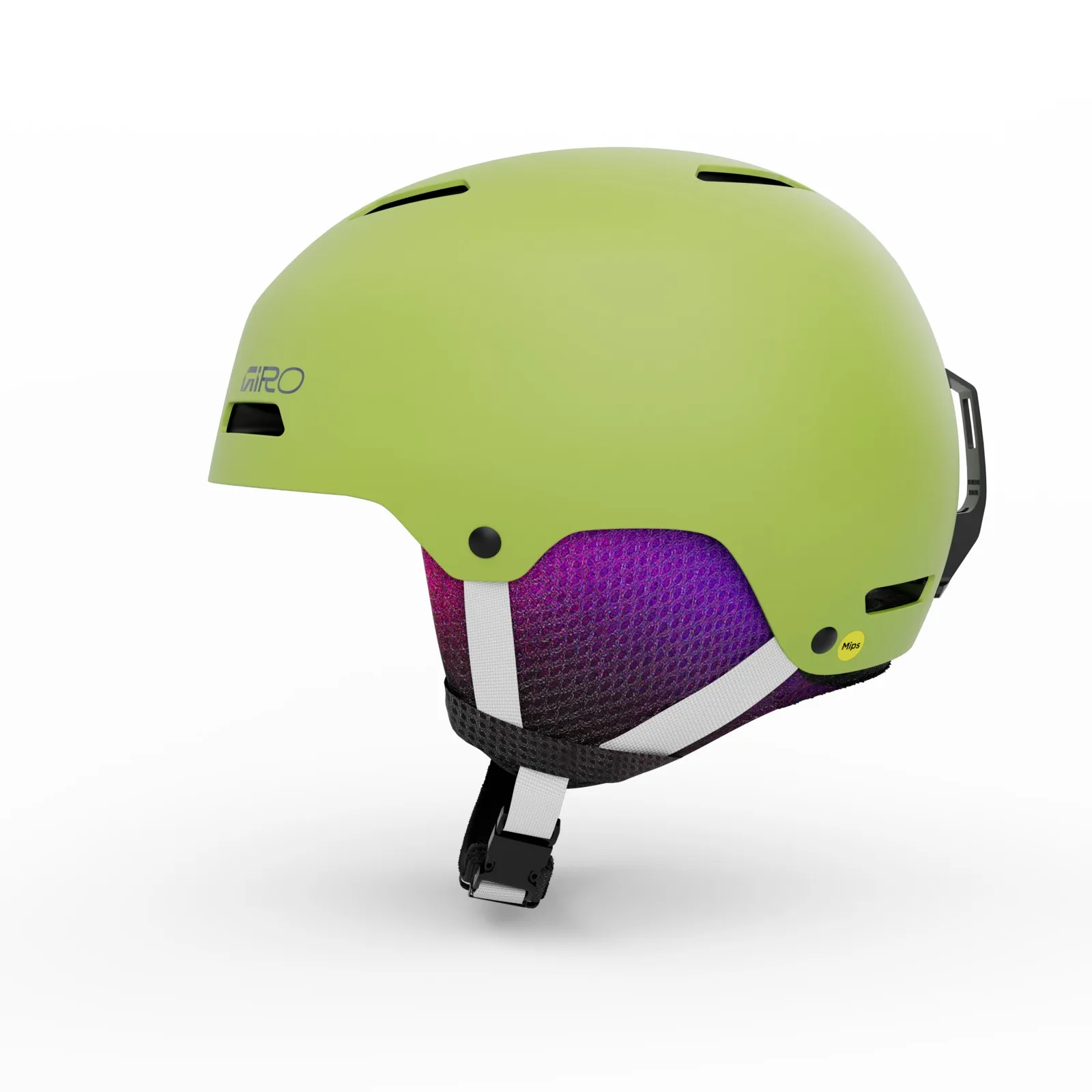 Giro Crüe MIPS FS Kinder Skihelm Matte Fluorescent Green Ansicht 3