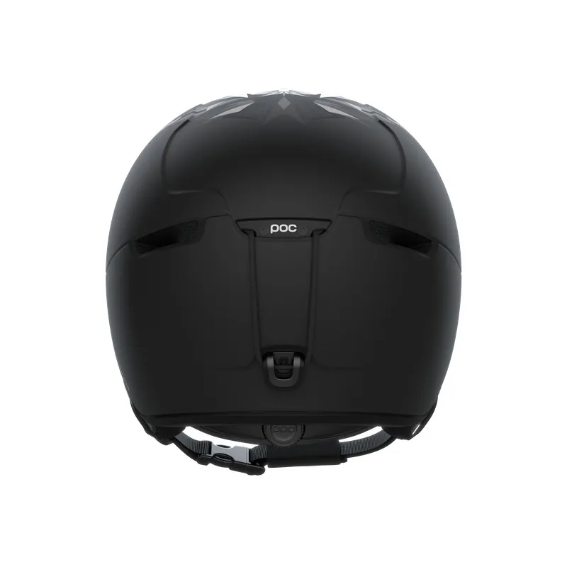 Casque de ski noir Obex Pure Odermatt Edition de l'arrière, avec ouvertures d'aération et mentonnière.