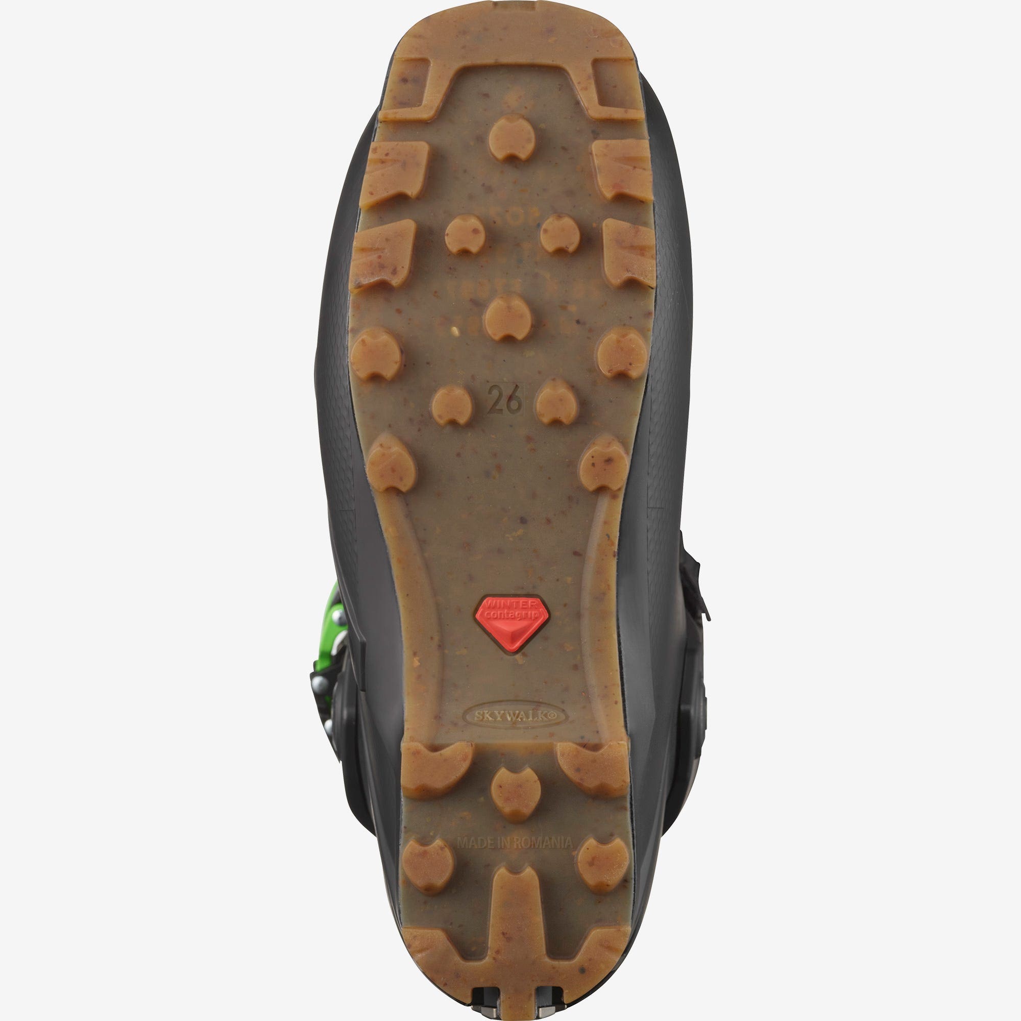 Ansicht der Sohle des Salomon MTN Summit Pure Tourenskischuhs mit Winter Contagrip und Noppen.