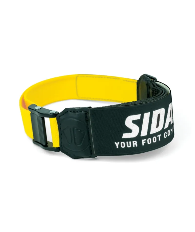 Yellow and black Sidas Power Strap with metal buckle, side protection reinforcement and logo.