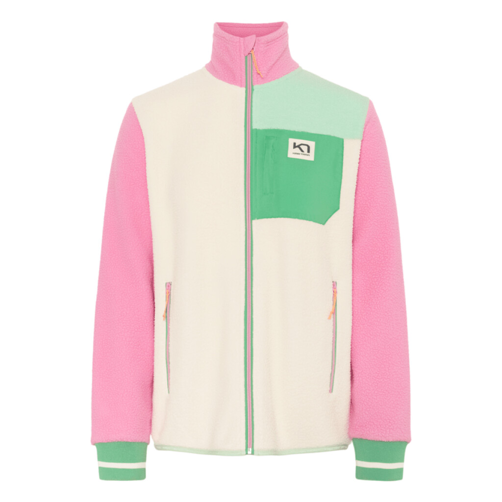 Kari Traa Rothe Jacke Kari Traa Rothe Midlayer Jacke in Weiss, Pink und Grün mit Reissverschluss und Taschen.