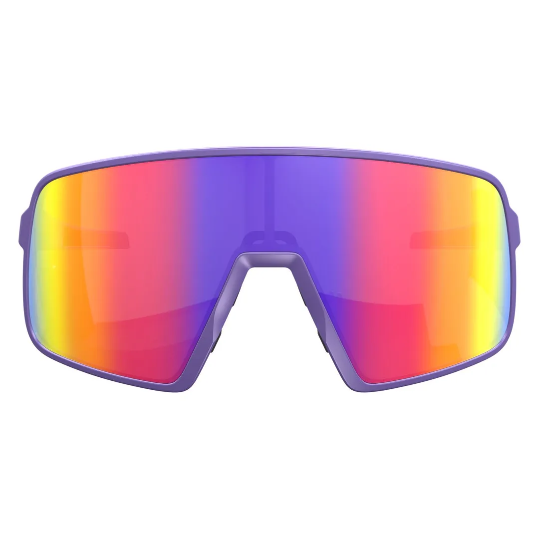 Purple SCOTT Torica sunglasses with a color gradient of yellow, orange, red and purple in the lenses.