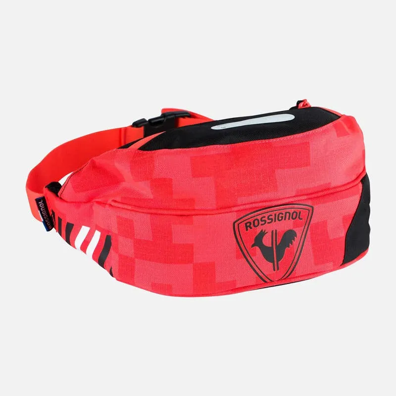 Sac de hanche Rossignol Nordic Thermo Belt rouge avec logo et sangle réglable.