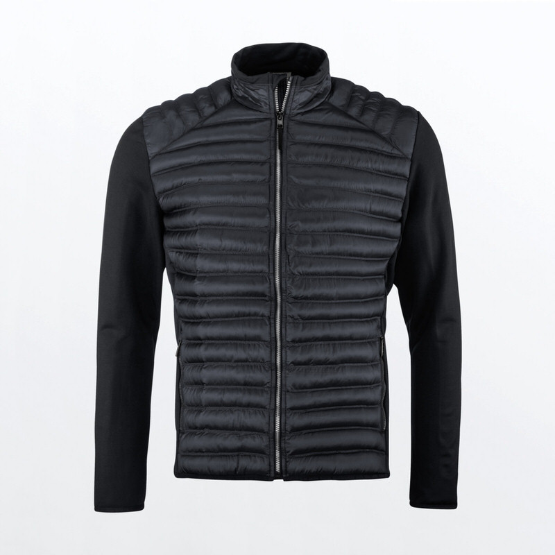 Schwarze Dolomiti Jacket Men mit Stehkragen und durchgehendem Reißverschluss. Gesteppte Front, Ärmel aus glattem, dehnbarem Stoff.