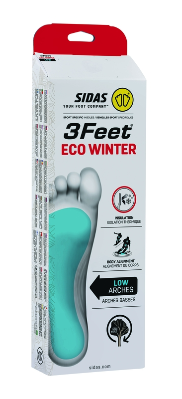Sidas 3Feet Eco Winter sole Packaging of the Sidas 3Feet Eco Winter Low sole, focus on footprint with blue marking.