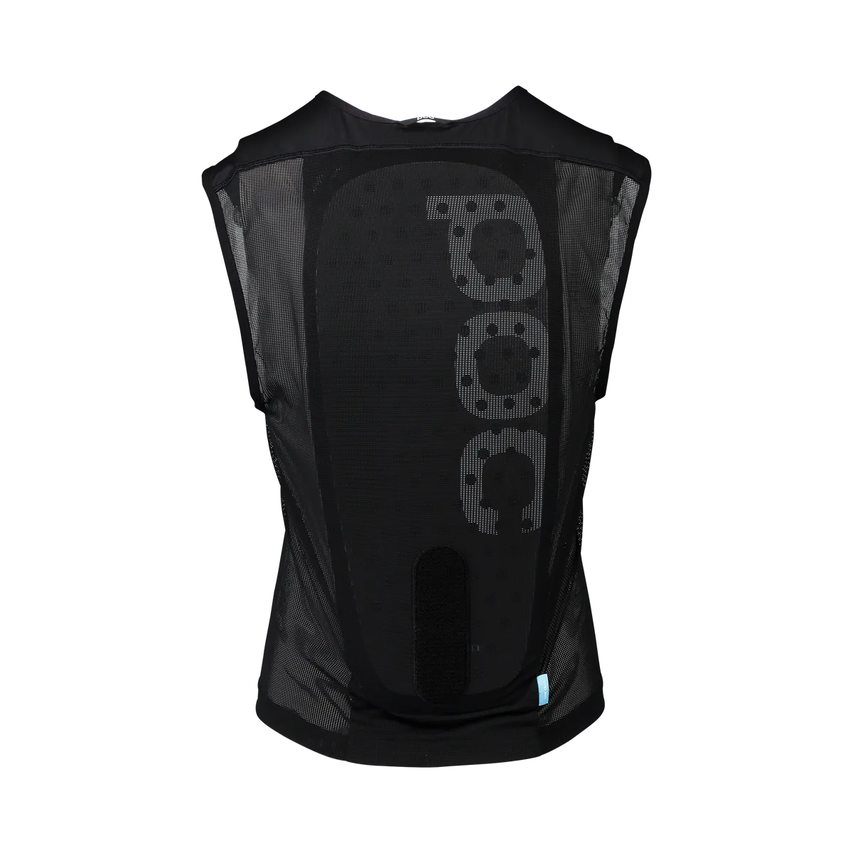 Gilet noir Spine VPD AIR pour femmes, vue arrière. Filet respirant avec logo POC.