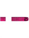 Magenta farbiger 10mm NTN Freeride Spacer und eine kleine, quadratische Platte auf weißem Hintergrund.