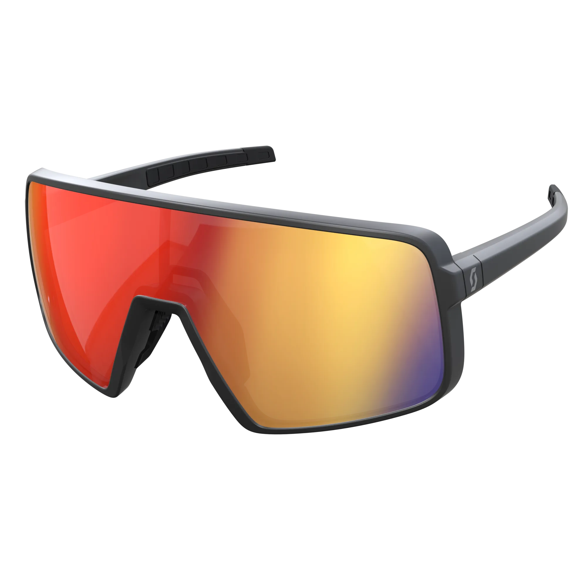 SCOTT Torica sunglasses with black frame and red-chrome tinted toric lenses.