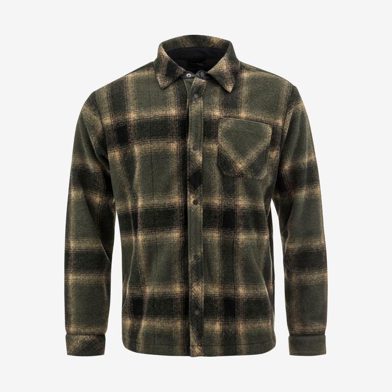 Herren Hemd, Head Rebels Shirt in Schwarz/Grün mit Karo-Muster und Brusttasche.