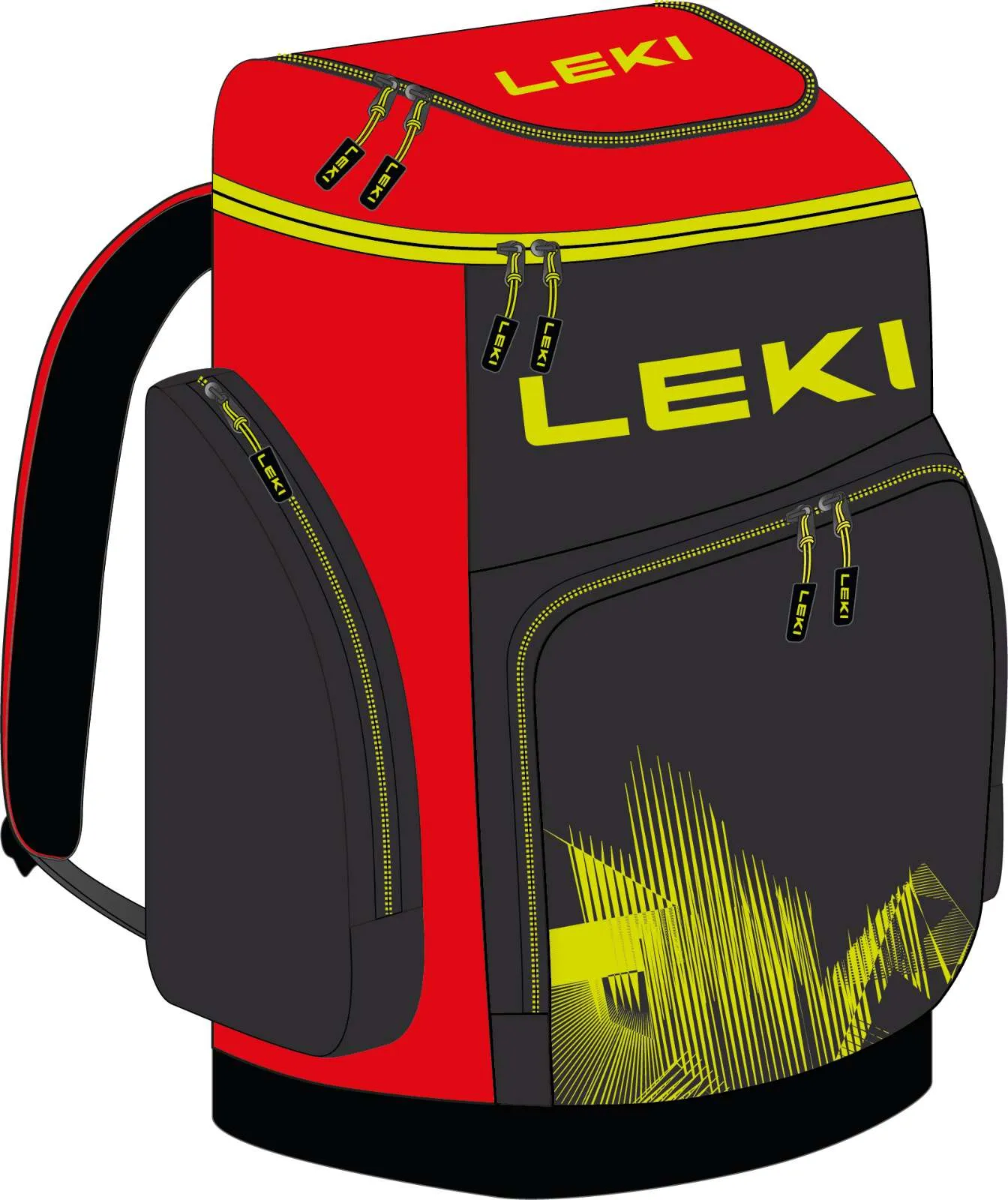 LEKI Skiboot Bag WCR 85L Red-Black-Yellow