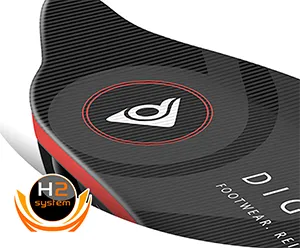 Detailansicht einer Digitsole Warm Series Heizsohle mit Logo und H2 System-Symbol.