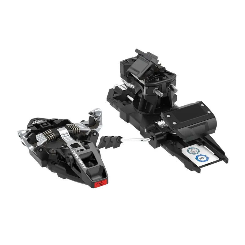 Set di attacchi da sci touring Dynafit Radical 97 neri, da due punti di vista.