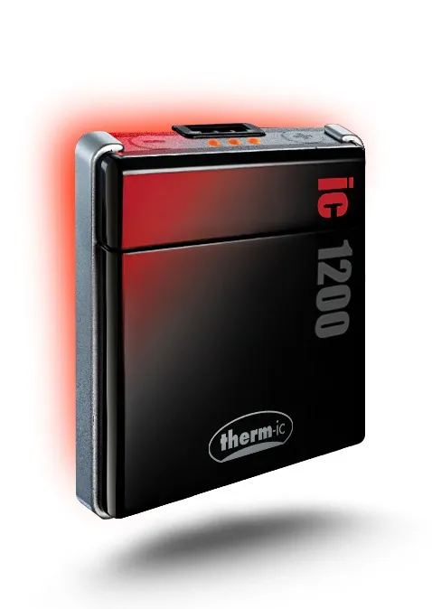 Schwarzer Thermic SmartPack IC 1200 Ersatzakku mit Bedienfeld und roter Umrandung.