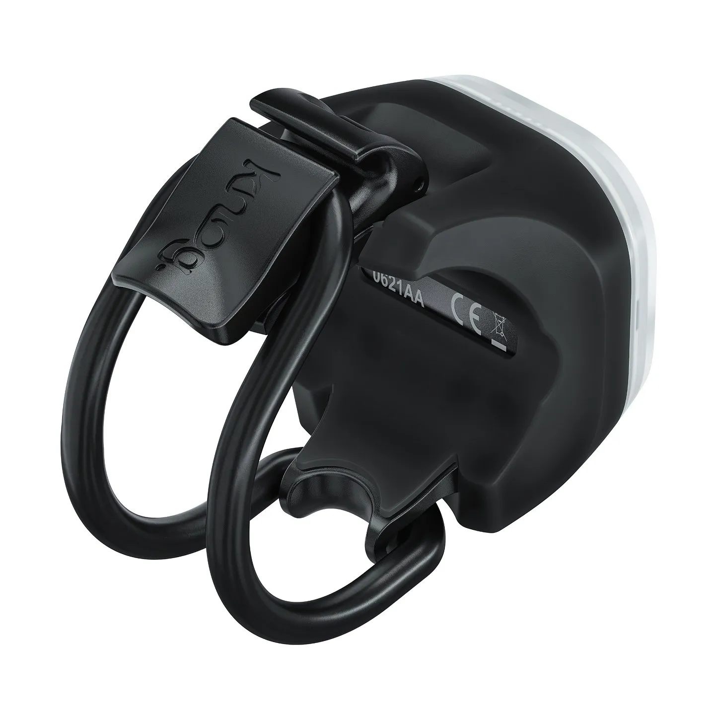 Projecteur noir Blinder Mini Square avec support flexible en silicone de Knog.