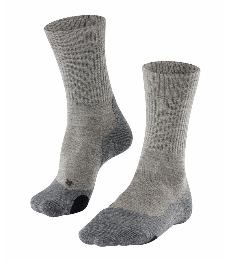 Wool trekking socks Two gray men's trekking socks with a high wool content.