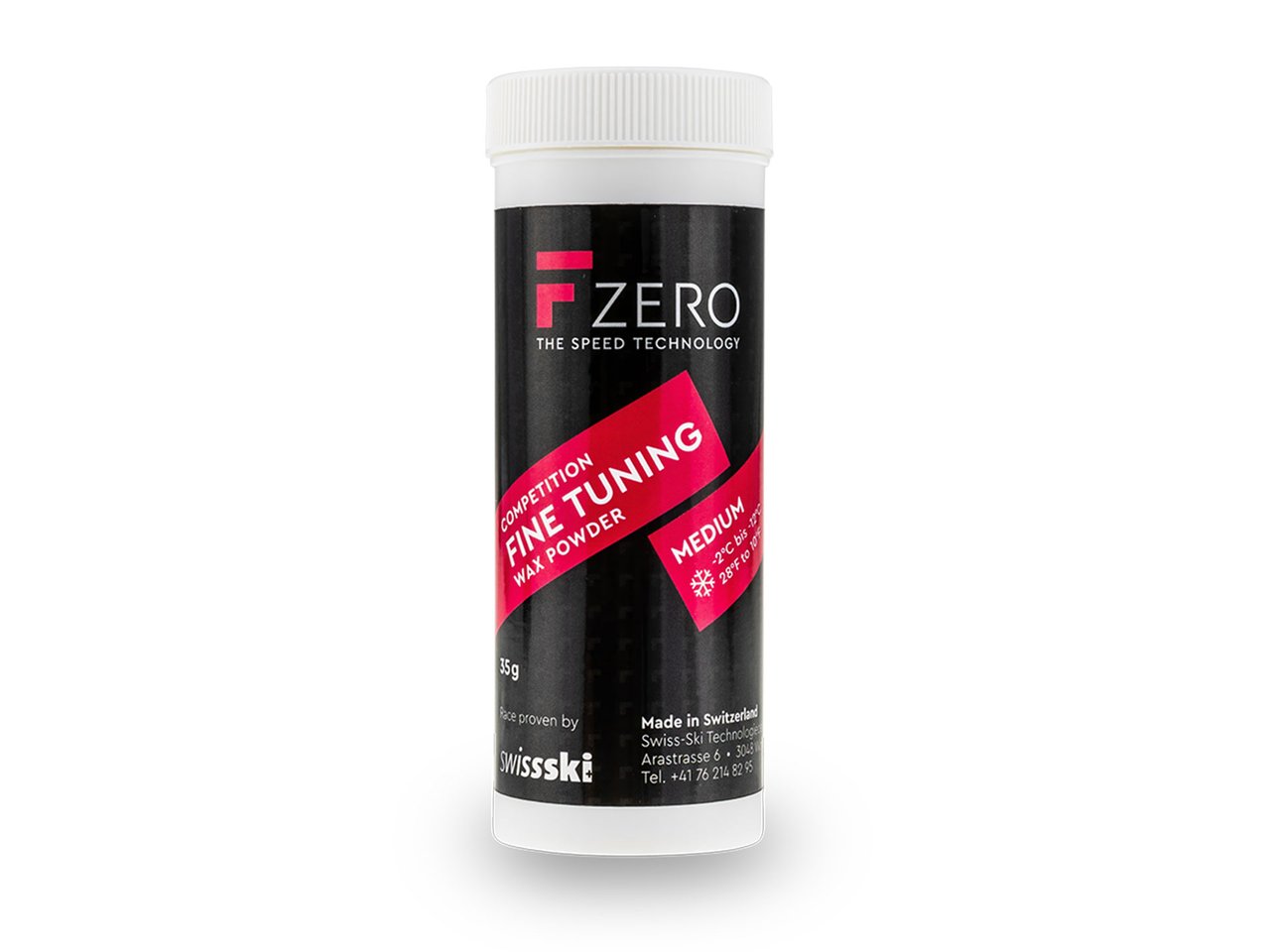 FINE TUNING Wax Powder White tin with black banderole, on it FINE TUNING Wax Powder Medium, FZERO logo, temperature range.