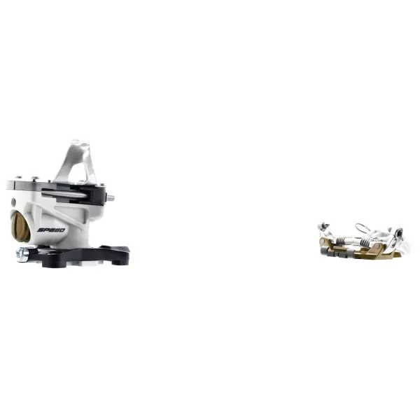 Dynafit TLT Speed Turn 2.0 ski touring binding, front and rear part, bright colors.