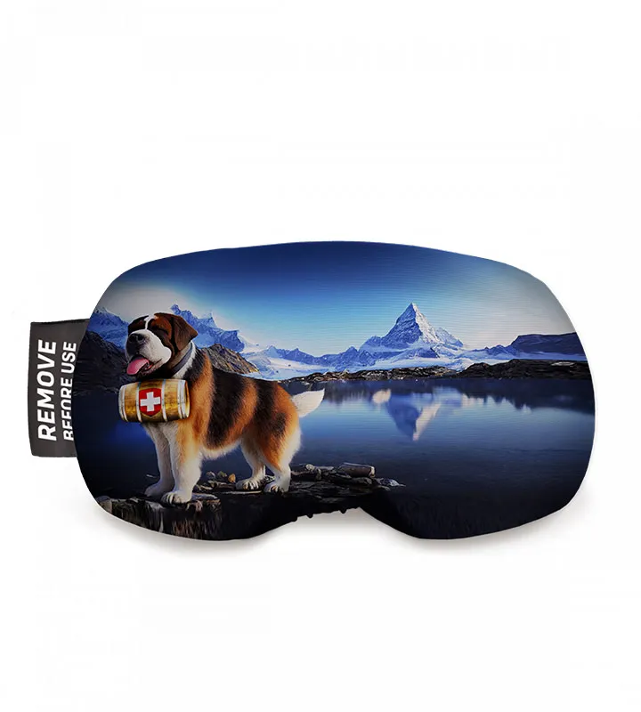 Airwing Protective cover: motif with St. Bernard standing by a mountain lake with the Matterhorn.