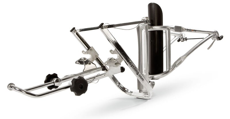 FollowMe Tandemkupplung Die FollowMe Tandemkupplung ist ein Fahrradzubehör aus Stahl. Es ermöglicht das Abschleppen eines Kinderrads mit einem Elternfahrrad.