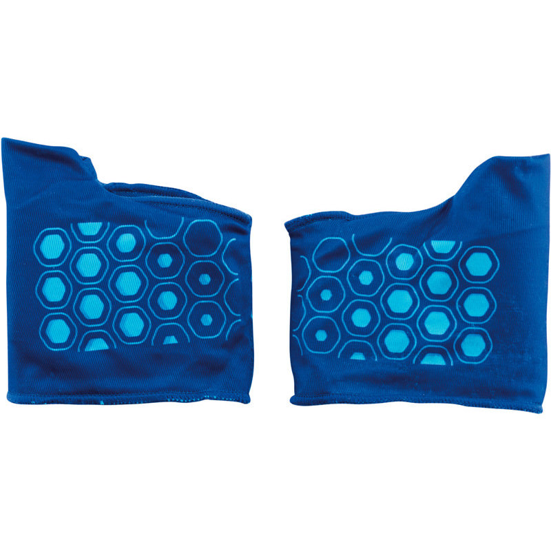 Zwei blaue Sidas Plantar Protectors mit hellblauem Sechseck-Muster.