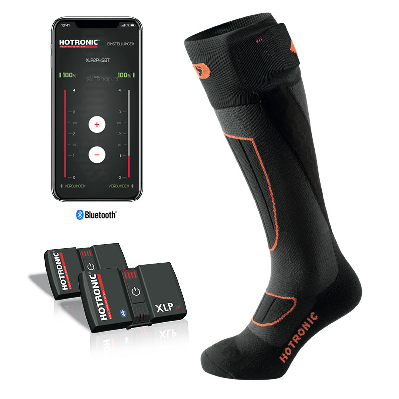 Schwarze Hotronic Surround Comfort XLP Heizsocke mit App-Steuerung und Akkus.