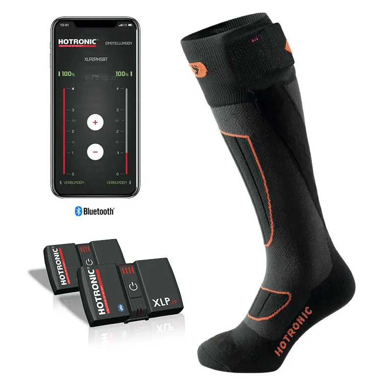 Schwarze Hotronic Surround Comfort XLP Heizsocke mit App-Steuerung und Akkus.