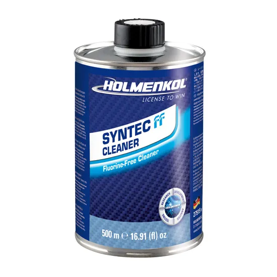 Dose Syntec FF Cleaner 100ml, Holmenkol, blaue Verpackung mit silbernem Deckel.  Produkt zur Skiwachsentfernung.