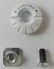 White canting insert, nut and screw for Head Raptor ski boots.