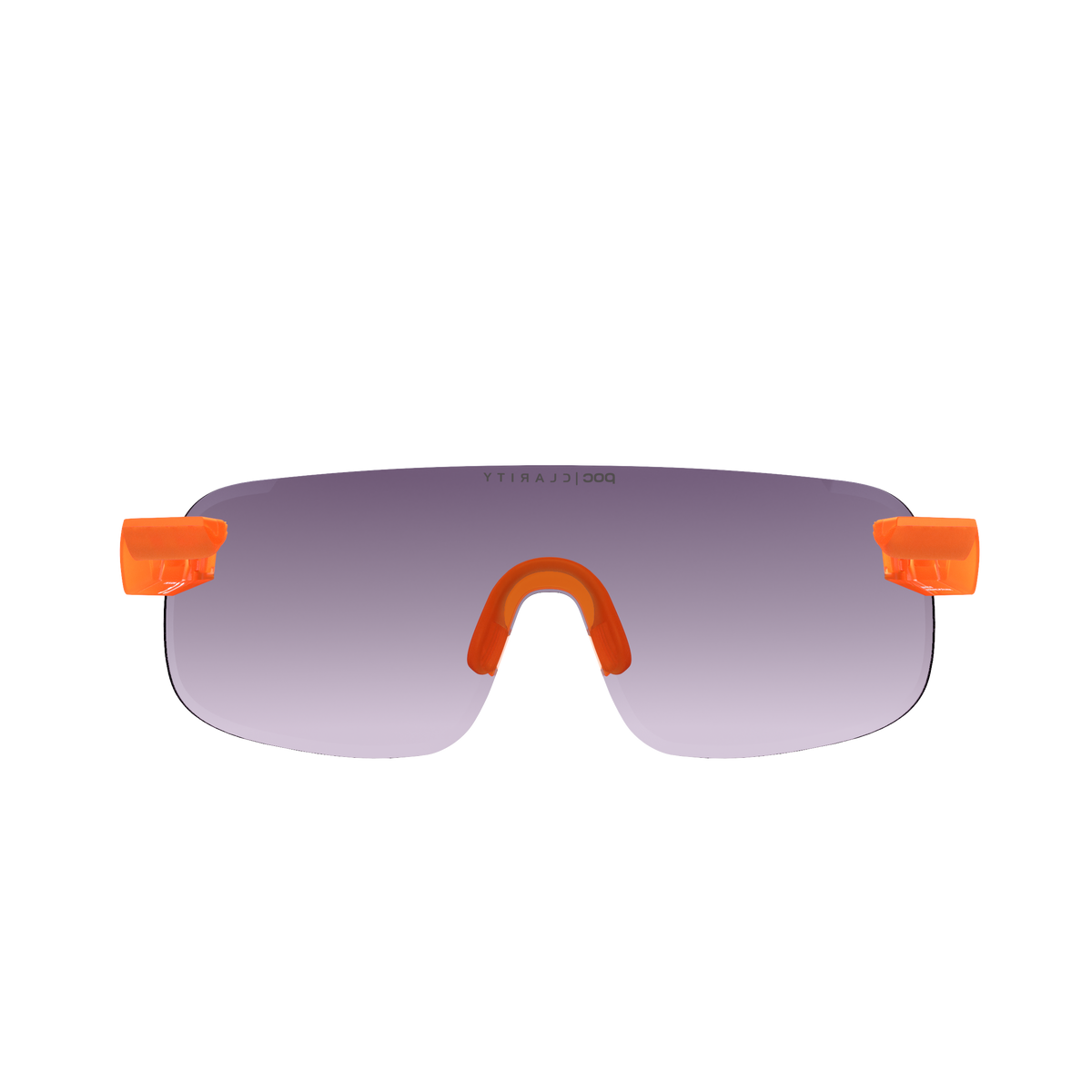 POC Elicit Sonnenbrille POC Elicit Sonnenbrille, fluoreszierend orange Bügel, violett-gold verspiegelte Gläser, rahmenlose Konstruktion.