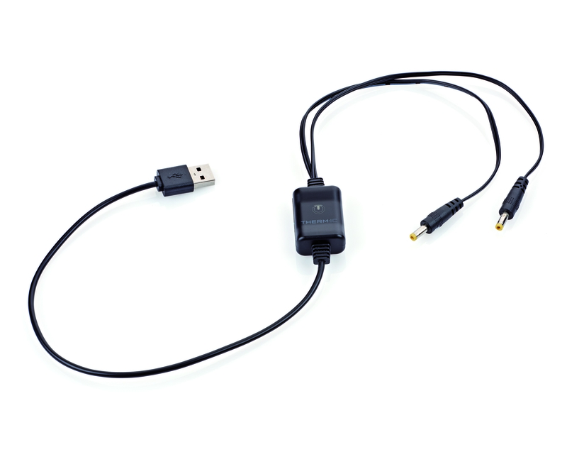 Cavo di ricarica USB nero Cavo di ricarica USB nero per batterie C-Pack con spina rotonda a due poli.