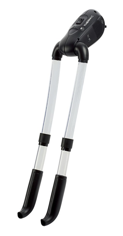 Schuhtrockner Plus Schuhtrockner Plus mit zwei langen, transparenten Schläuchen und schwarzen Endstücken vor weißem Hintergrund.