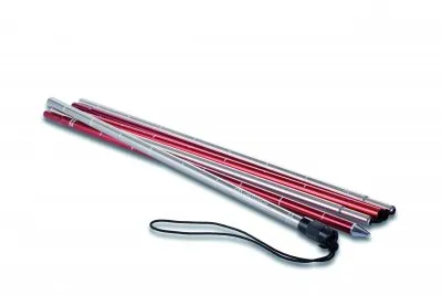 Sonde à avalanche 240 Economic pliée, rouge argenté, avec cordon noir, fait partie du ORTOVOX Avalanche Rescue Set Zoom+.