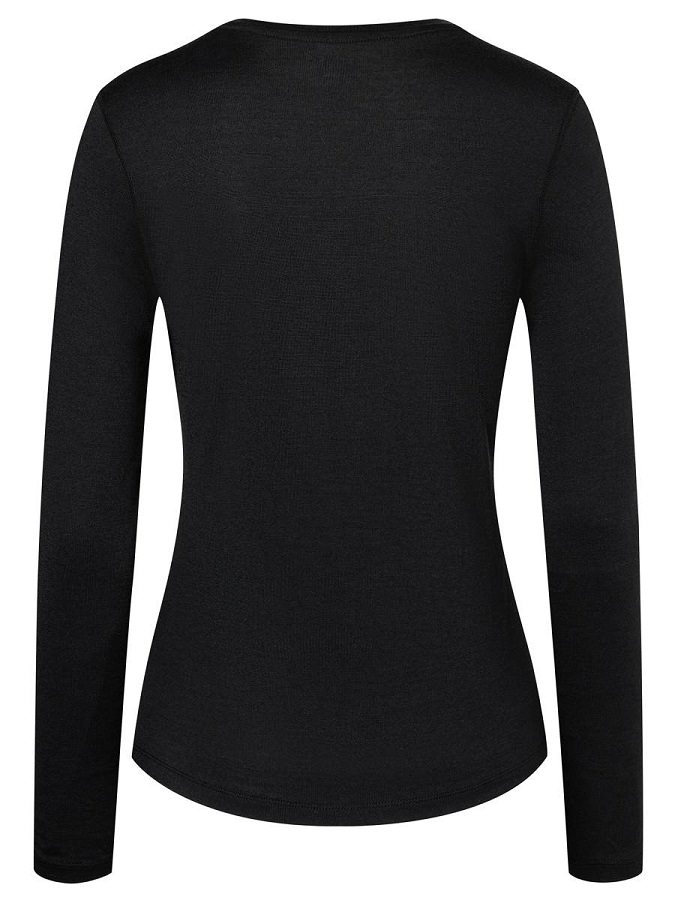 Schwarzes Super.Natural Base Crew Neck 230 Merino Langarmshirt, Rückansicht.
