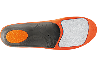 Sidas Semelle hiver 3 pieds Semelle orange Sidas, 3 pieds Winter High, dessous. Talon noir-orange, avant-pied gris.
