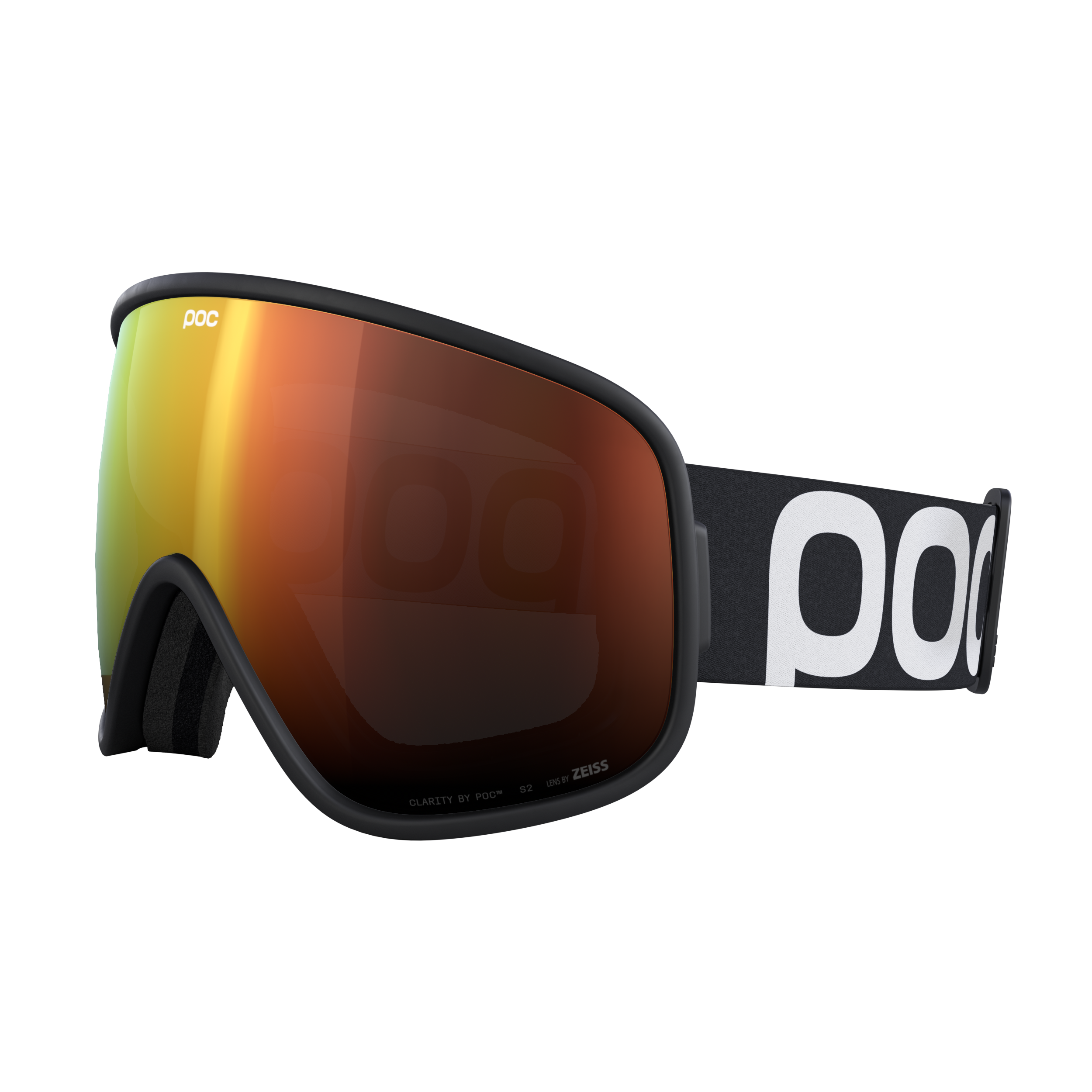 POC Vitrea Skibrille Skibrille POC Vitrea, schwarzer Rahmen, orange getönte Linse, seitliches POC-Logo am Band.