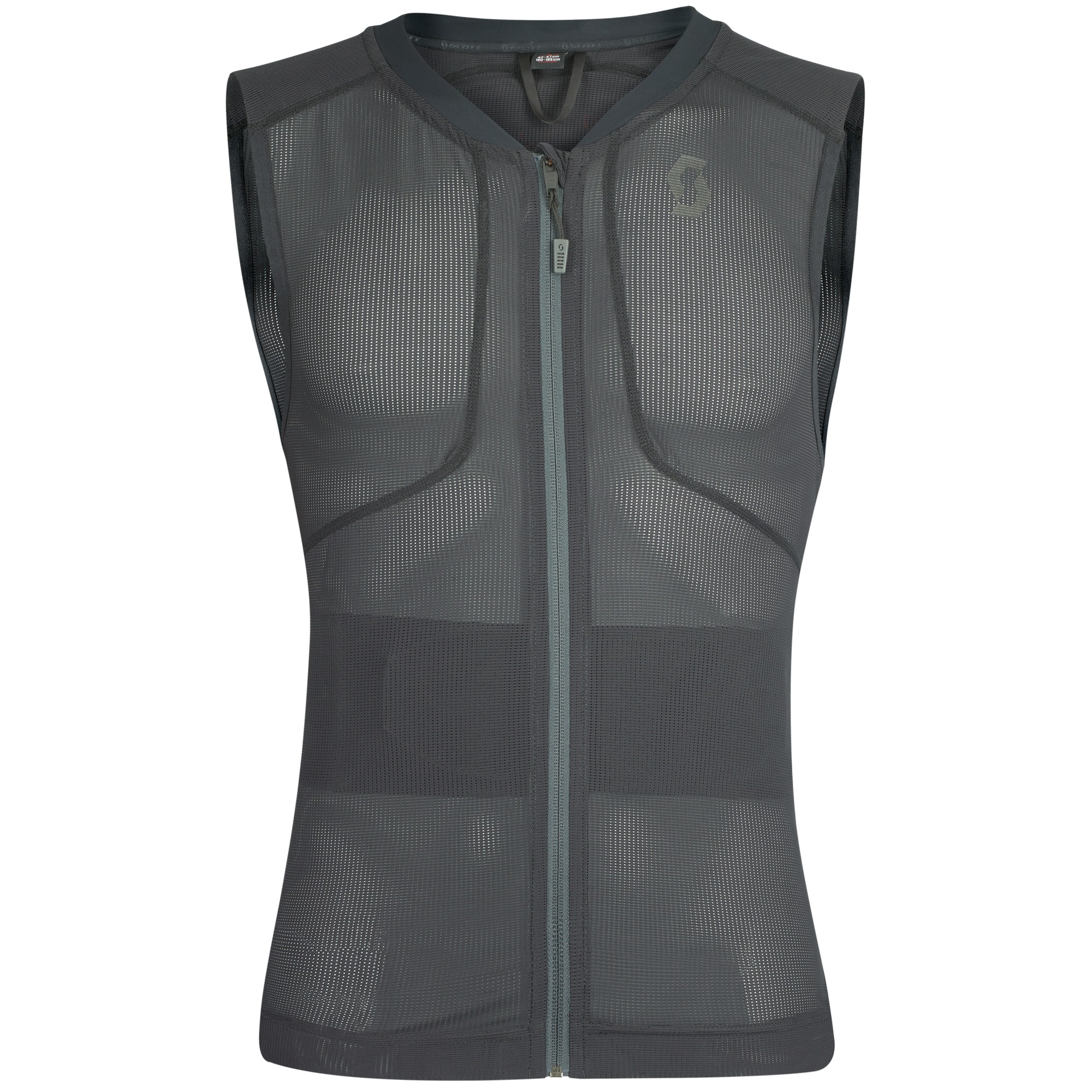 Graue, ärmellose Scott AirFlex Light Men Protektorweste aus Mesh mit Reißverschluss.