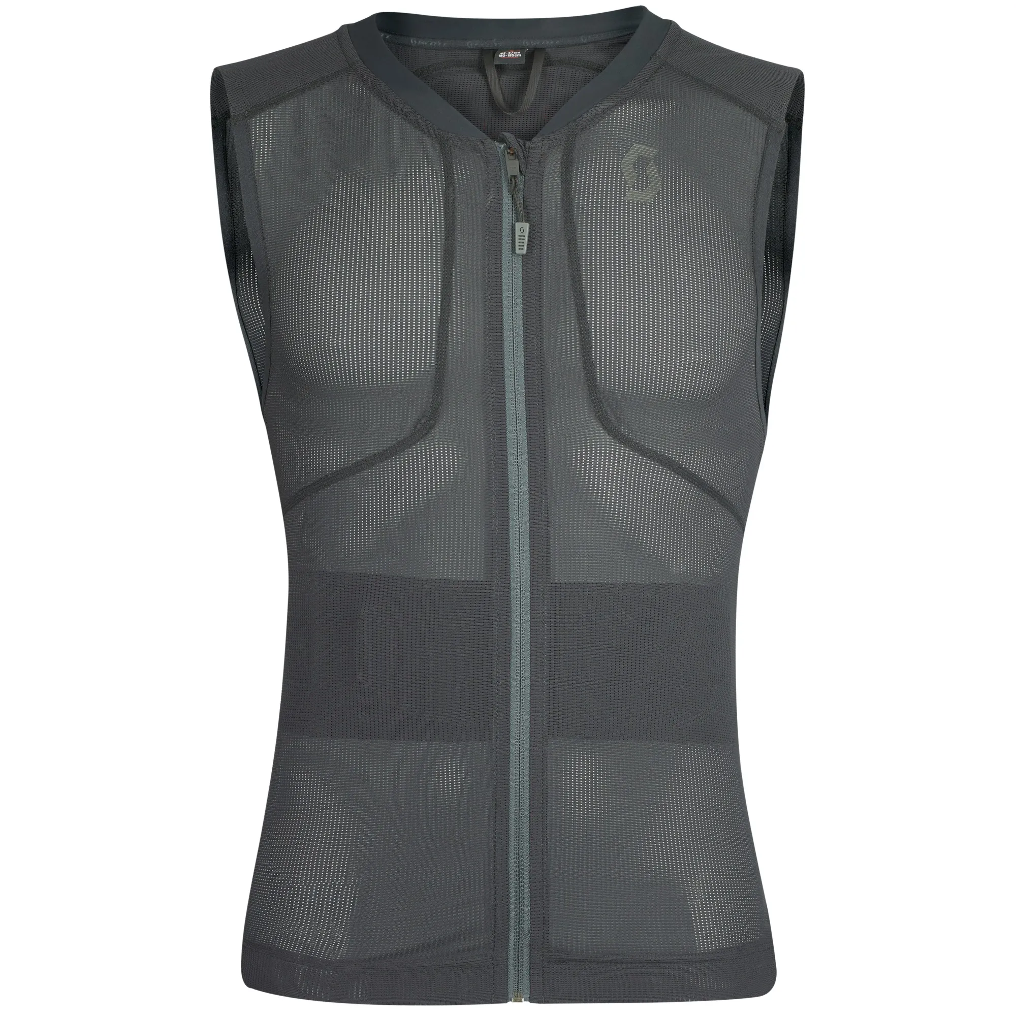 Graue, ärmellose Scott AirFlex Light Men Protektorweste aus Mesh mit Reißverschluss.