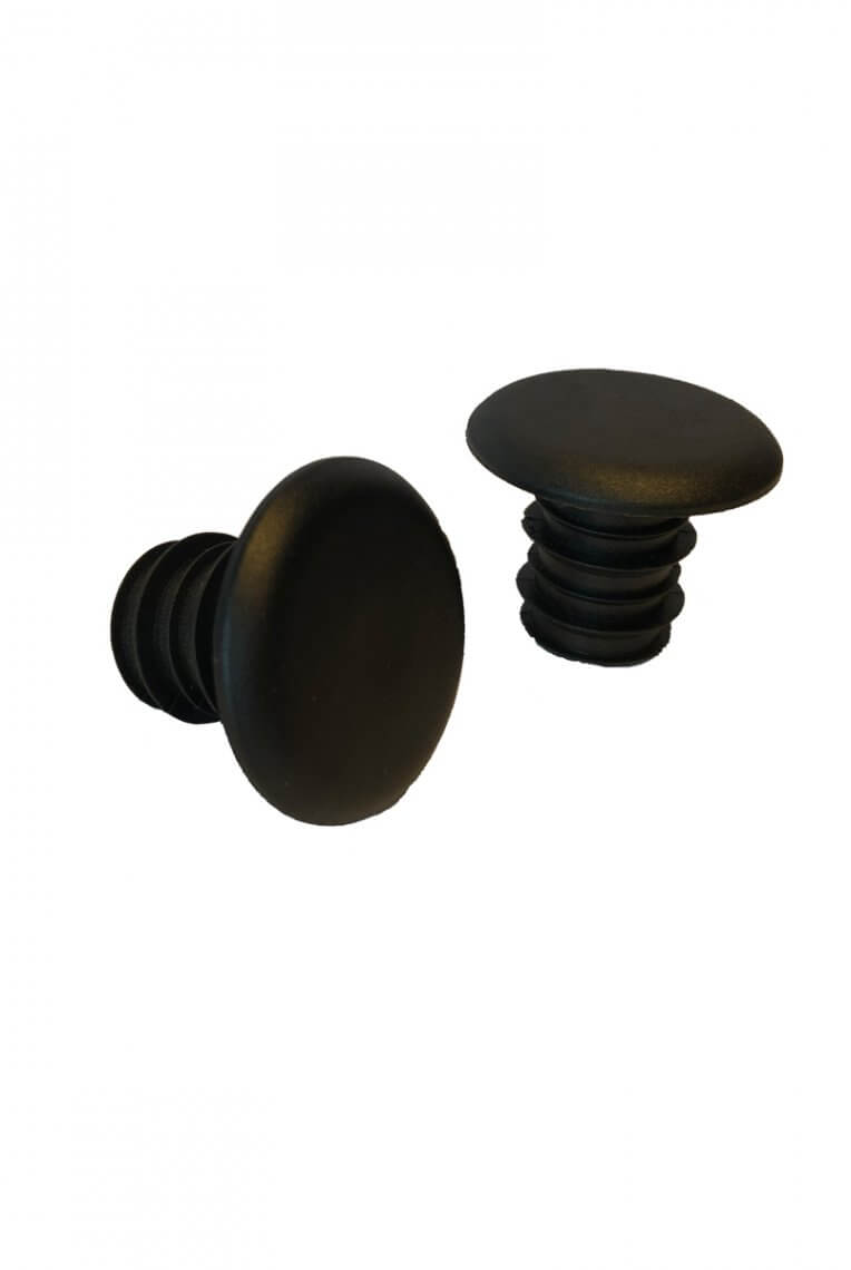 Black bar ends for scooters Two black bar ends for Chilli Pro Scooter, with ribbed shafts.