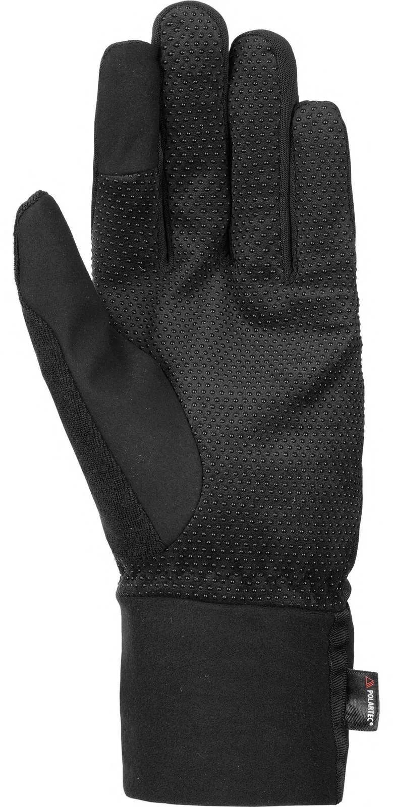 Guanto nero Reusch Baffin Touch-Tec, palmo con nodi per la presa, compatibile con il touchscreen.